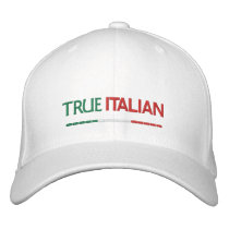 True Italian-Italian Flag Embroidered Baseball Cap