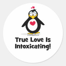 True Love Is Intoxicating Round Stickers