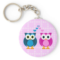 True Love - Owl Cartoon Keychain