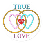 True Love: pink/blue/God/wedding bands stickers