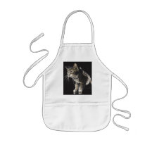 Truffles the Tabby Cat Watercolor Apron