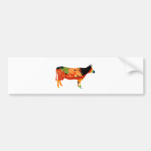 Truly Amoozing MEaty Coloured Cows Bumper Sticker