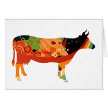 Truly Amoozing MEaty Coloured Cows Card