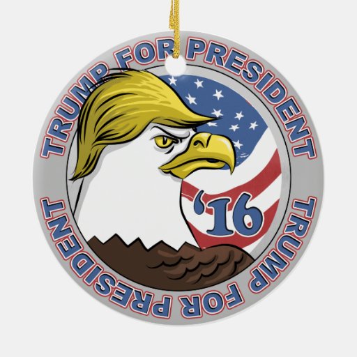 Trump This Not So Bald Eagle Round Ceramic Decoration