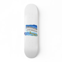 Trumpet and Keyboard, blue theme graphic music Skateboard Deck