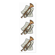trumpet and sheet music bookmark business card templates