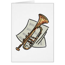 trumpet and sheet music cards