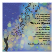 Trumpet Boy Bat Bar Mitzvah Invitation