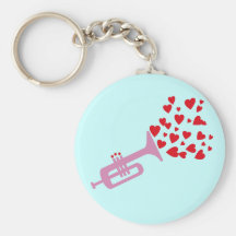 Trumpet Hearts Keychain
