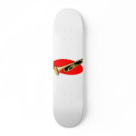 Trumpet Simple Design Red Background skateboards