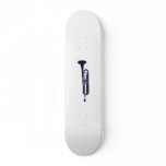 Trumpet Vertical Solid Blue Musician Graphic skateboards
