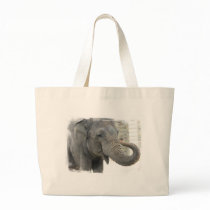 Trumpeting Elephant Canvas Bag