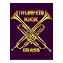 Trumpets Kick Brass Post Card
