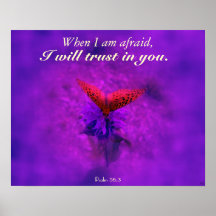 Trust in God Purple Butterfly Christian Poster