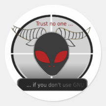 Trust no one. autocolantes redondos