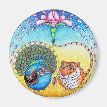 'Trust' Peacock and Tiger Magnets