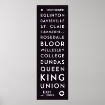 TTC - Southbound Stations Long Poster