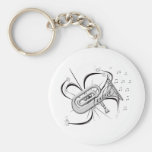 Tuba Silver and Notes Key Chains
