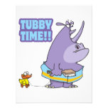 tubby time unhappy rhino cartoon personalized invitation