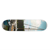 Tuckerton Seaport Docked Cabin Cruisers Skateboard