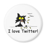 Tuff Kitty loves Twitter magnets