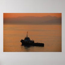 Tug at Dawn Posters