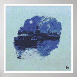 Tugboat in the Moonlight Poster
