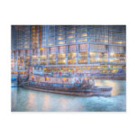 Tugboat on Chicago River postcards