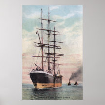 Tugboats Towing a Ship to Sea Posters