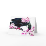 Tui Bird Feeding on Cherry Blossoms cards