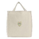 Tulip butterfly Embroidered Reusable Tote Bag embroidered bags