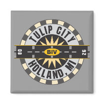 Tulip City BIV Airport Refrigerator Magnets