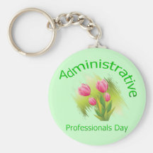 Tulip Flowers Administrative Professionals Day Keychain