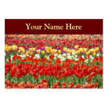 Tulip Flowers Festival Business Cards Red Yellow
