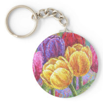 Tulip Flowers Floral Painting Art - Multi