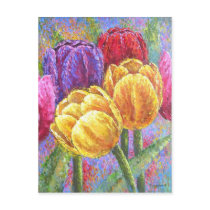 Tulip Flowers Floral Painting Art - Multi