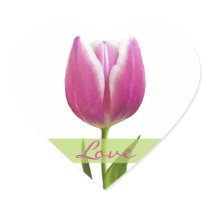 Tulip Love Heart Wedding Sticker Envelope Seals