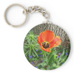 Tulip RedOrange Keychain