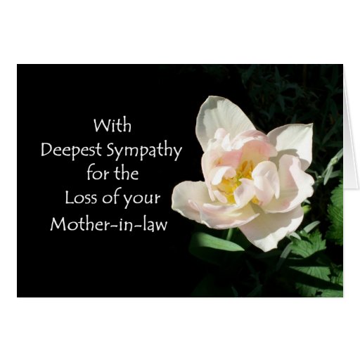 Tulip Sympathy Card Loss of a Motherinlaw Zazzle