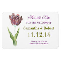 tulip white save the date wedding magnets
