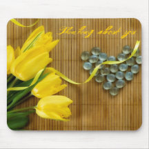 Tulips and heart, Thinking of you Mousepad