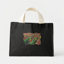 Tulips Black Tiny Tote Tote Bags