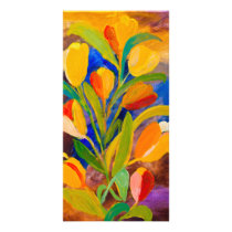 Tulips painting in acrylic photo cards