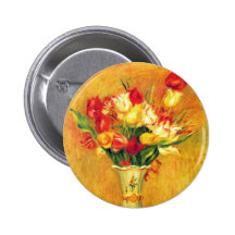 Tulips Renoir Vintage Flowers Floral Impressionism Pin
