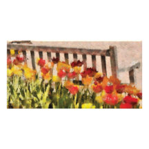 Tulips - Retirement can be sweet Custom Photo Card