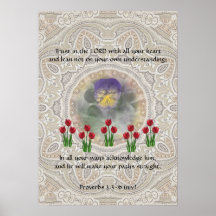 Tulips Viola ~ Proverbs 3:5-6 Posters