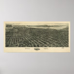 Tulsa Oklahoma 1918 Antique Panoramic Map