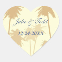 Tumbelweed Palm Trees Tropical Wedding Sticker