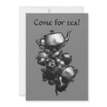 Tumbling teapots fractal tea party invitations