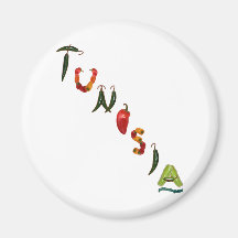 Tunisia Chilli Peppers Fridge Magnets